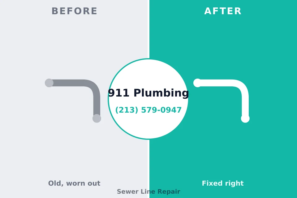 Before and after: plumbing company Lawrence, NY